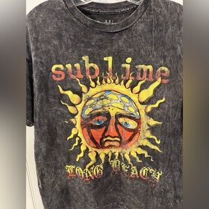 Sublime Gray Short Sleeve Long Beach Sun T-Shirt Band Tee Men’s Size Medium